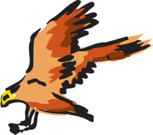 Orange And Red Bird Flying Clip Art